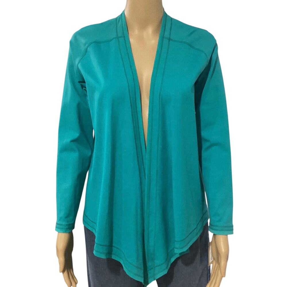 Title Nine Svelte Athletic Open Cardigan size Small teal